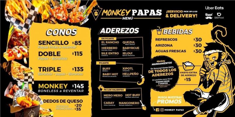 Menú – Monkey papas